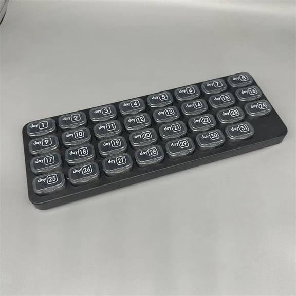 Hotpom 31-Grid Pill Organizer Box, Home Travel Portable Medicine Box, 4-week Medication Container Detachable Compartment, Moisture-Proof Pill Case