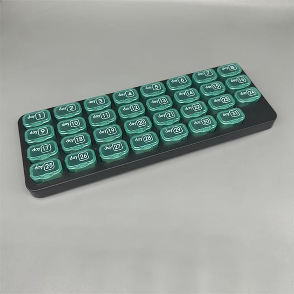 Hotpom 31-Grid Pill Organizer Box, Home Travel Portable Medicine Box, 4-week Medication Container Detachable Compartment, Moisture-Proof Pill Case