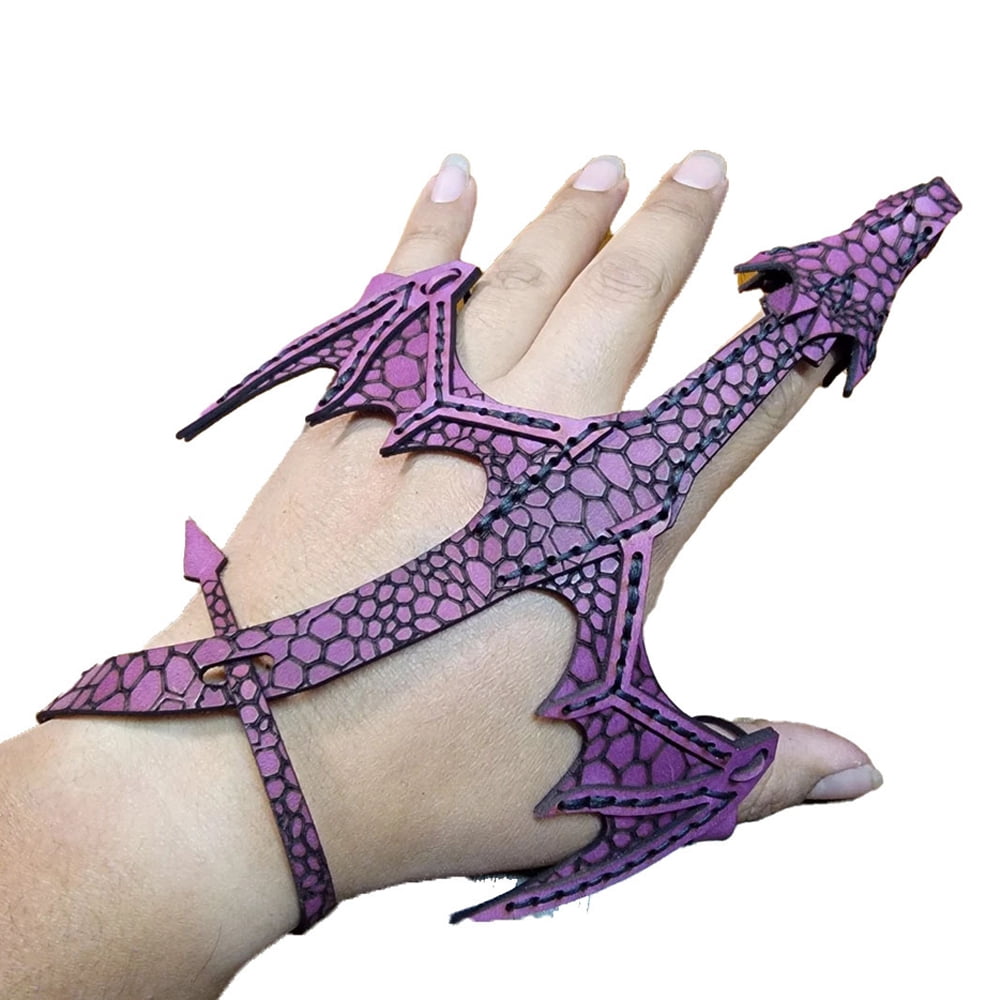 Dragon Hand Rails Hotpom 3D Printed Adjustable Multicolors Leather Hand Dragon Bracelet ...