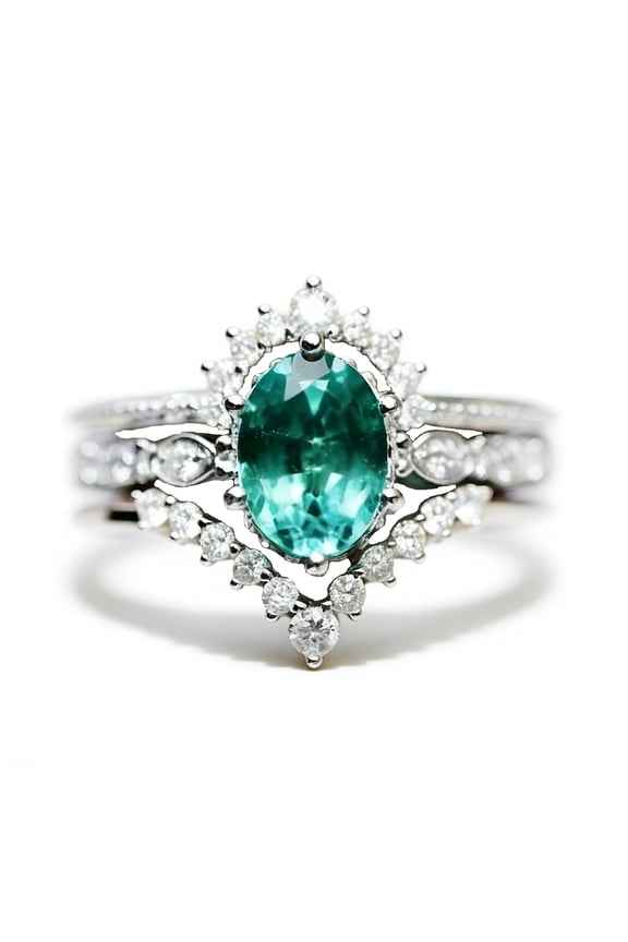 3PCS Vintage&nbsp;Emerald Ring Set Suitable for Wedding Engagement Party Jewelry Accessories Year-Round Versatile Stackable Rings