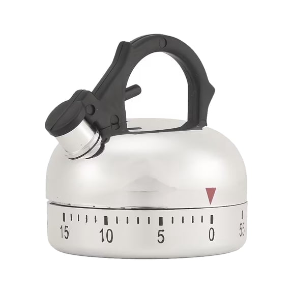 Hotpom 60 Minutes Mechanical Kettle Shaped Kitchen Timer Alarm, Portable Alarm Reminder Timer for Cooking Sports Beauty and Study, Kitchen Supplies