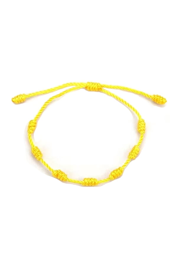 7 Knot Lucky Bracelets Handmade Adjustable String Protection Cord Braided Bracelet Year-Round Unisex Jewelry Gift Stylish Accessory