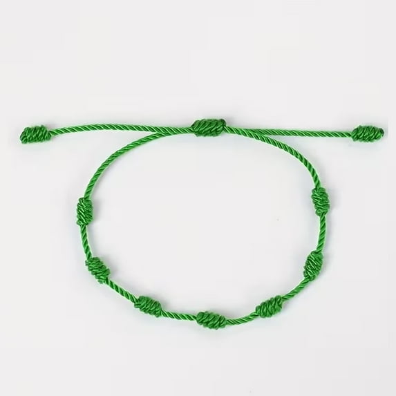 Hotpom 7 Knot Lucky Bracelets Handmade Adjustable String Protection Cord Braided Bracelet Year-Round Unisex Jewelry Gift Stylish Accessory