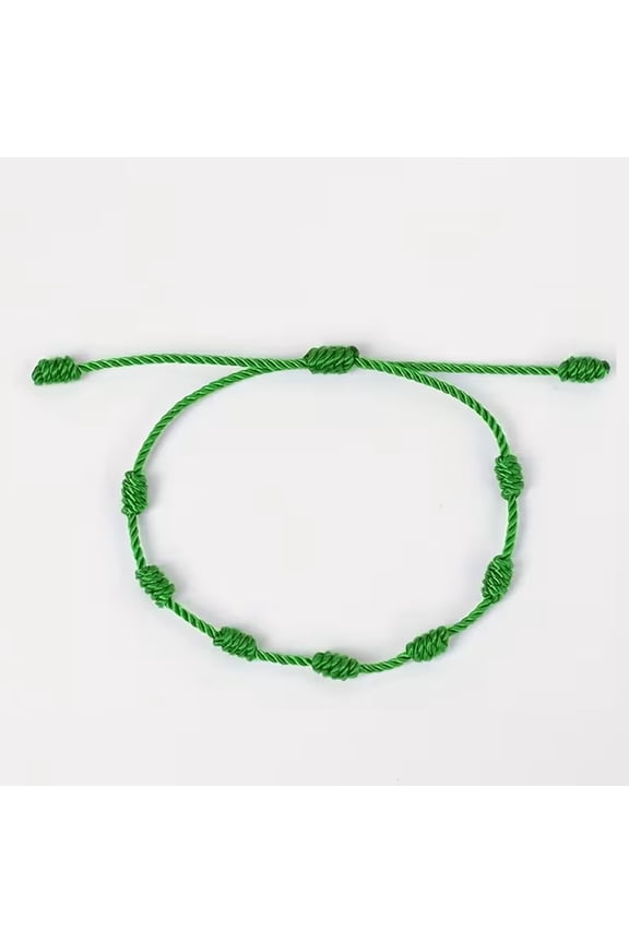 7 Knot Lucky Bracelets Handmade Adjustable String Protection Cord Braided Bracelet Year-Round Unisex Jewelry Gift Stylish Accessory