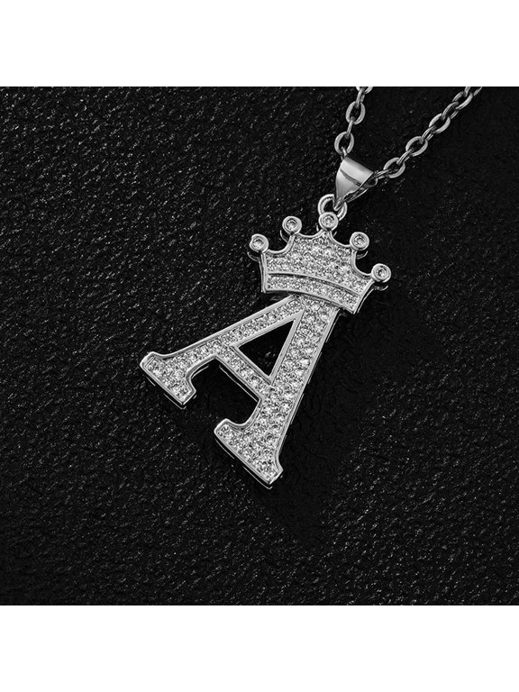Alphabet Pendant Necklace, Hip-Hop Style Fashion Woman Man Initial Name Jewelry Suitable for Everyday Gifts and Party Additions
