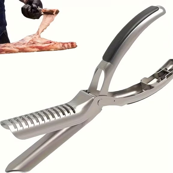 Hotpom BBQ Rib Skinner, Stainless Steel Rib Membrane Remover Tool Food-Safe Durable Kitchen Gadget for Home Cooks & Professional Chefs Barbecue Accessory