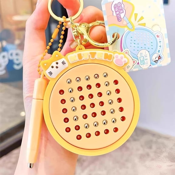 Hotpom CAT Magnetic Drawing Board Keychain Maze Toy, 2-in-1 Stress Relief Toy Cute Kitten Keychain-like Design For Adults Kids Travel Office Anxiety Relief