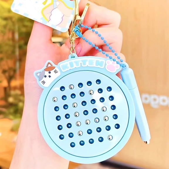 Hotpom CAT Magnetic Drawing Board Keychain Maze Toy, 2-in-1 Stress Relief Toy Cute Kitten Keychain-like Design For Adults Kids Travel Office Anxiety Relief