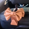 thumbnail image 1 of Hotpom Car Purse Hooks, Cute Bow Car Seat Headrest Hook Hanger Rear Seat Organizer, Universal Car Accessories Travel Essentials, Brown, 1 of 6