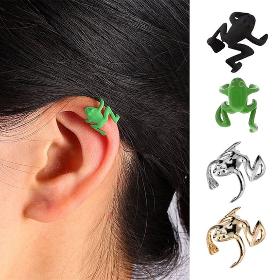 Hotpom Frog Ear Clip, Whimsical 3D Frog Earrings for Women, Lightweight Everyday Jewelry, A Fun Accessory for Costume Parties, Quirky Accessories