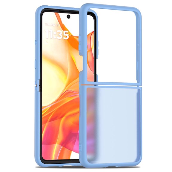 Hotpom Magnetic Case For MOTO razr 2024 / MOTO razr 2025 Cover, Compatible with Magsafe, Translucent Frosted Shockproof Anti-Scratch Drop Protection Case, Blue