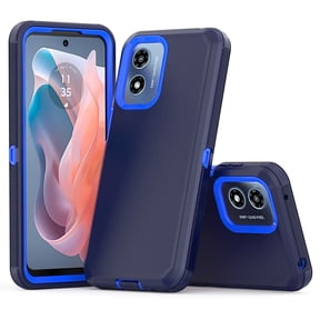 Hotpom for Moto G play 2024 Case Heavy Duty Shockproof Dust/ Drop Proof Full Body Protection Rugged Durable Women Men universal Phone Cover, Dark Blue/ Blue