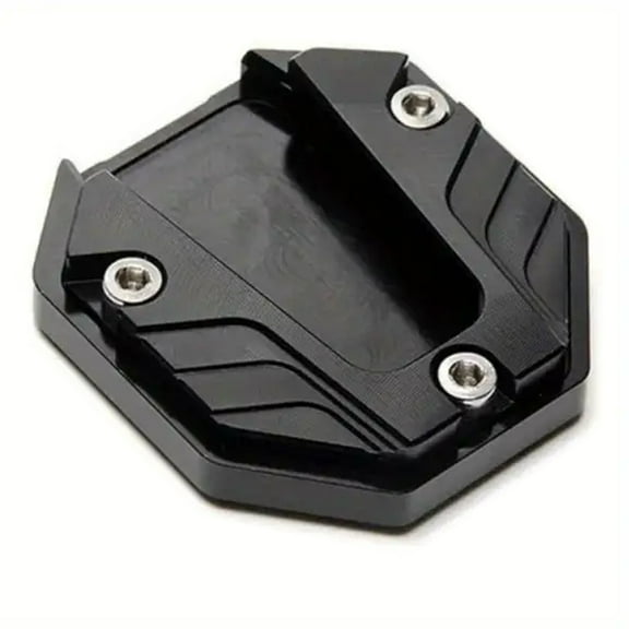 Hotpom Motorcycle Kickstand Pad, Aluminum Alloy Kick Stand Shoes, Anti Corrosion Rust Anti Skid Motorcycle Kickstand Foot Side Stand Extension Pad Support Plate Motorcycle Accessories, Black