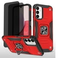 thumbnail image 1 of Hotpom Phone Case for Samsung A15 with 2 Pack Privacy Screen Protector Military Grade Drop Shockproof Full Body Protection with 360° Rotating Stand, Red, 1 of 7