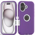 thumbnail image 1 of Hotpom Phone Case for iPhone 16 Plus Heavy Duty Shockproof Dustproof Phone Case, Purple/ White, 1 of 3