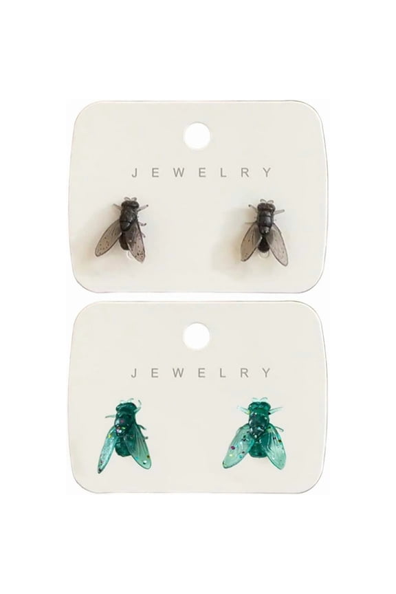 Realistic Fly Earrings, Gothic Style Insect Jewelry, Unique Statement Accessories for Parties & Casual Attire and gifts for friends Funny Novelty Abstract Gift
