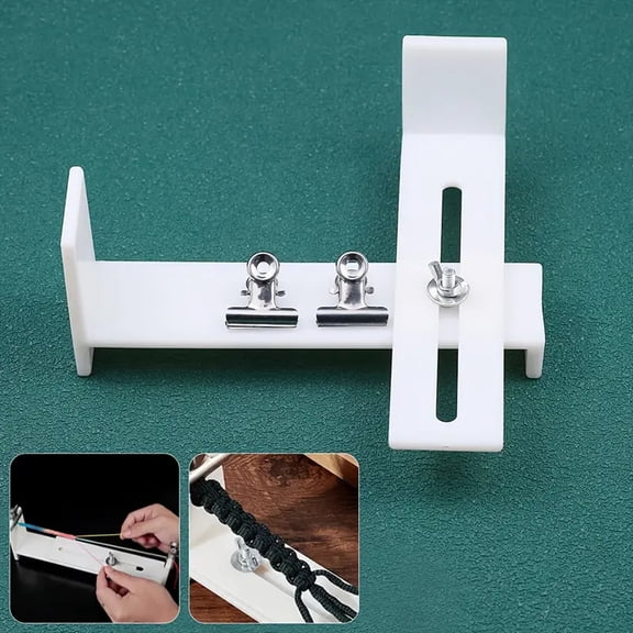 Hotpom Rope Braiding Tools, Hand-Woven Plastic Molds Includes 2 Clip Holders Adjustable Length Crafting Clamp Beginner-Friendly Hand Loom for Jewelry Making