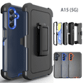 thumbnail image 1 of Hotpom Samsung Galaxy A15 5G Heavy Duty Shockproof Dustproof Phone Case with Black Belt Clip, Blue and Dark Blue, 1 of 5
