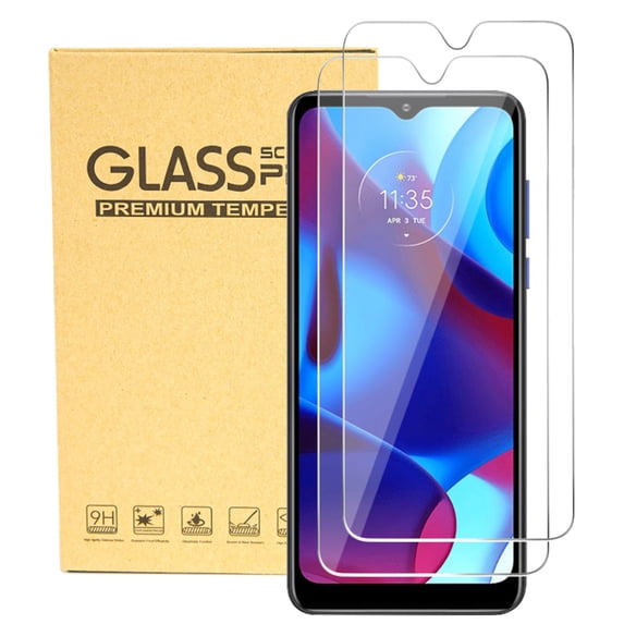 Hotpom Screen Protector for Motorola Moto G Pure - Clear, Case-Friendly Tempered Glass, 2 Pack