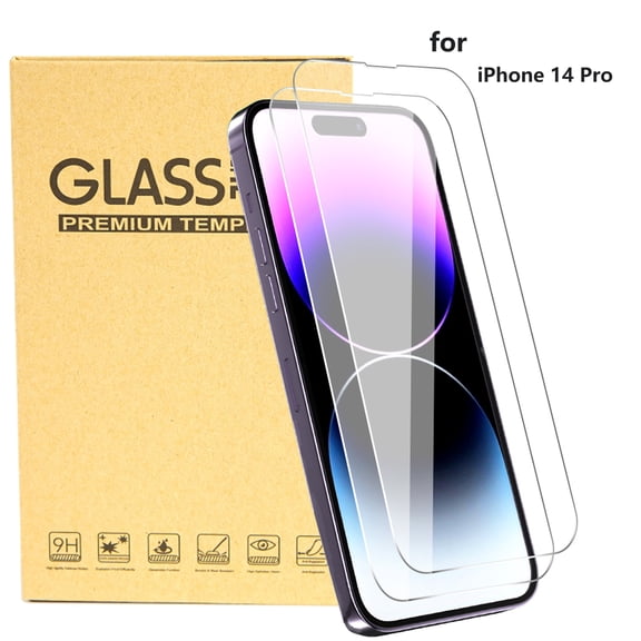 Hotpom Screen Protector for iPhone 14 Pro - Clear, Case-Friendly Tempered Glass, 2 Pack