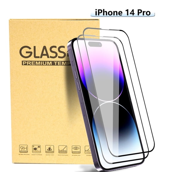 Hotpom Screen Protector for iPhone 14 Pro - Clear, Case-Friendly Tempered Glass, 2 Pack