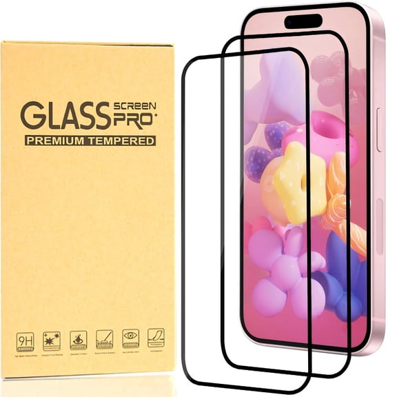 Hotpom Screen Protector for iPhone 16 Pro - Clear, Case-Friendly Tempered Glass, 2 Pack