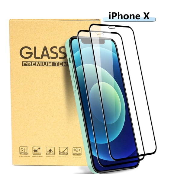 Hotpom Screen Protector for iPhone X - Clear, Case-Friendly Tempered Glass, 2 Pack