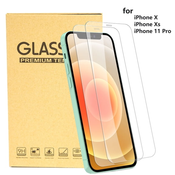 Hotpom Screen Protector for iPhone X/ Xs/ 11 Pro - Clear, Case-Friendly Tempered Glass, 2 Pack