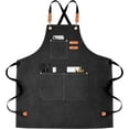 thumbnail image 1 of Hotpom Work Aprons, Cotton Canvas Cross Back Heavy Duty Adjustable Work Apron Unisex Industrial Apron for Men & Women Craft Apron Workwear Essentials, 1 of 6