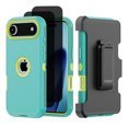 thumbnail image 1 of Hotpom for iPhone 17 Case with Belt Clip + 2 Pack Privacy Screen Protector Complete Body Tough Shockproof And Dustproof Protective Cover, Green, 1 of 7