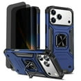 thumbnail image 1 of Hotpom for iPhone 17 Pro Case with 2 Pack Privacy Screen Protector Dual Layer Rugged Durable Shockproof Protection with 360° Rotating Stand, Blue, 1 of 7