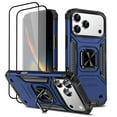 thumbnail image 1 of Hotpom for iPhone 17 Pro Case with 2 Pack Screen Protector Dual Layer Rugged Durable Shockproof Protection with 360° Rotating Stand, Blue, 1 of 7