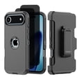 thumbnail image 1 of Hotpom for iPhone Air Case with Belt Clip + 2 Pack Privacy Screen Protector Complete Body Tough Shockproof And Dustproof Protective Cover, Black, 1 of 7