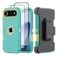 thumbnail image 1 of Hotpom for iPhone Air Case with Belt Clip + 2 Pack Screen Protector Complete Body Tough Shockproof And Dustproof Protective Cover, Green, 1 of 7
