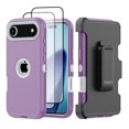 thumbnail image 1 of Hotpom for iPhone Air Case with Belt Clip + 2 Pack Screen Protector Complete Body Tough Shockproof And Dustproof Protective Cover, Purple, 1 of 7