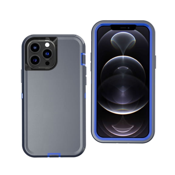 Hotpom for iPhone 14 Pro Max Case Heavy Duty Shockproof Dust/ Drop Proof Full Body Protection Rugged Durable Women Men universal Phone Cover, Blue/Dark Blue