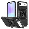 thumbnail image 1 of Hotpom for iPhone 17 Air Case Dual Layer Rugged Shockproof Protection with 360° Rotating Stand and Car Mount Capability, Mobile Security Travel Accessory, Black, 1 of 7