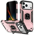 thumbnail image 1 of Hotpom for iPhone 17 Pro Max Case Dual Layer Rugged Shockproof Protection with 360° Rotating Stand and Car Mount Capability, Mobile Security Travel Accessory, Pink, 1 of 7