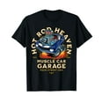 thumbnail image 1 of Hotrod Heaven Muscle Car Garage USA Classic Car Cartoon T-Shirt, 1 of 5