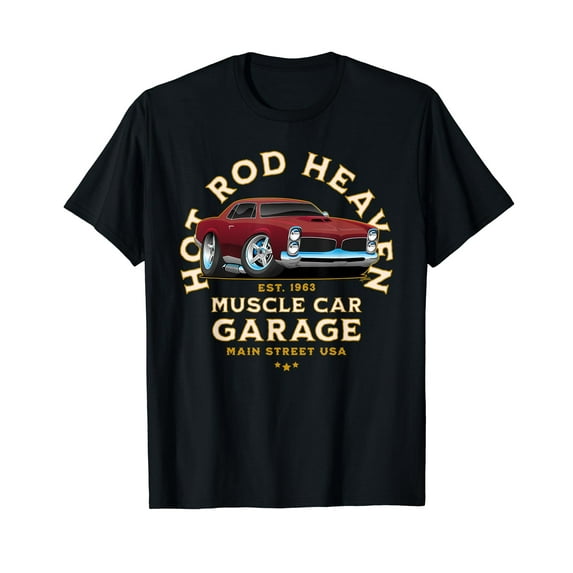 Hotrod Heaven Muscle Car Garage USA Vintage Car Design T-Shirt