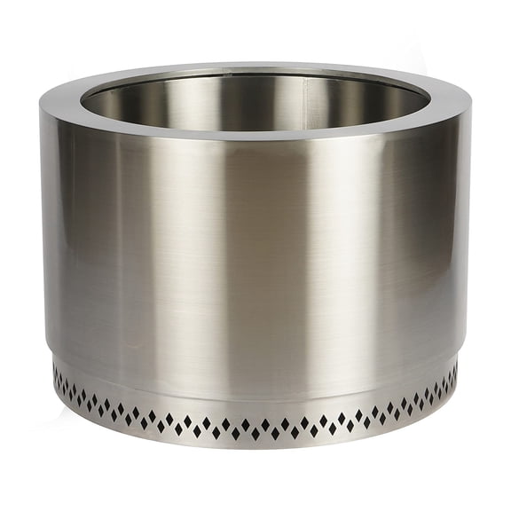 Generic Hotshot Wood Burning Fire Pit Round - Stainless Steel - 15", Silver