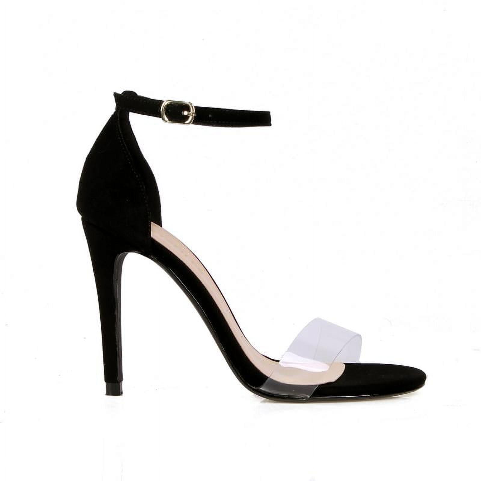 Jaque Black Vinyl Ankle Strap High Heel Sandals | Sandals heels, Ankle strap  high heels, High heel slippers
