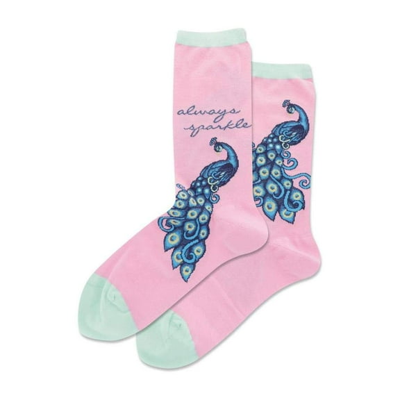 Hotsox Women's Peacock Crew Socks 1 Pair, Pink, Women's 9-11