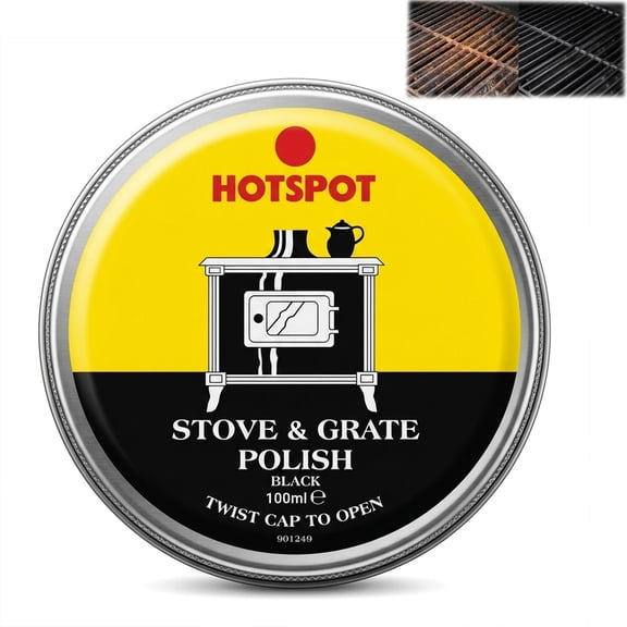 Hotspot Black Stove & Grate Polish, Cast Iron Restorer for Wood Stoves, Fireplaces & Grates, Heat-Resistant Finish, Quick-Drying (1PC)
