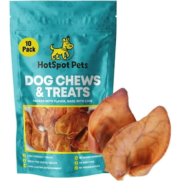 Hotspot Pets All Natural Pig Ears for  Dog Treats (10 Pack) - Fully Digestible Single Ingredient