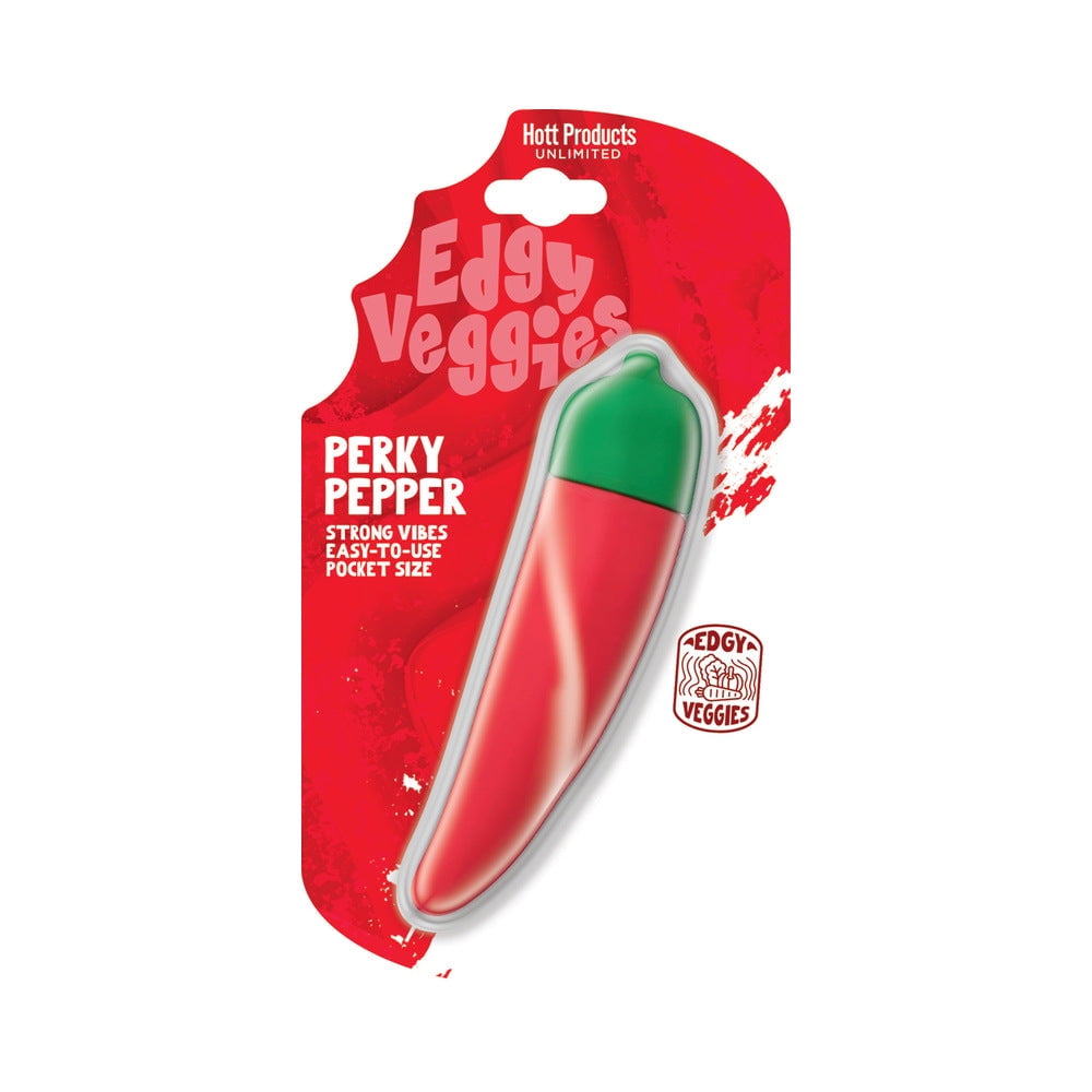 Hott Products Edgy Veggies Perky Pepper Mini G-Spot Vibrator, Red