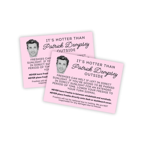 Hotter Than Patrick Freshie Stickers Dempsey 3x4 250 pcs/roll Car Scent Instruction Warning Labels Care Tips and Tricks Aroma Inserts Rounds Cardstock