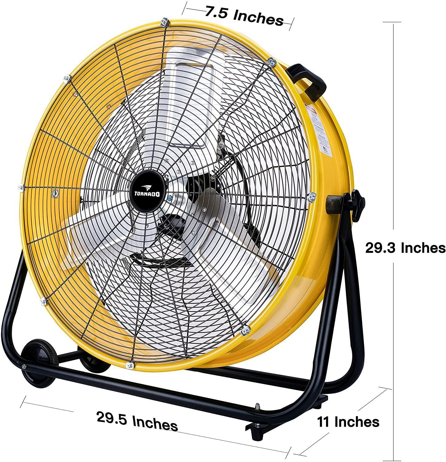 Hottes Industrial Fan 24 Inch Heavy Duty Drum 3 Speed 8100 CFM Air ...