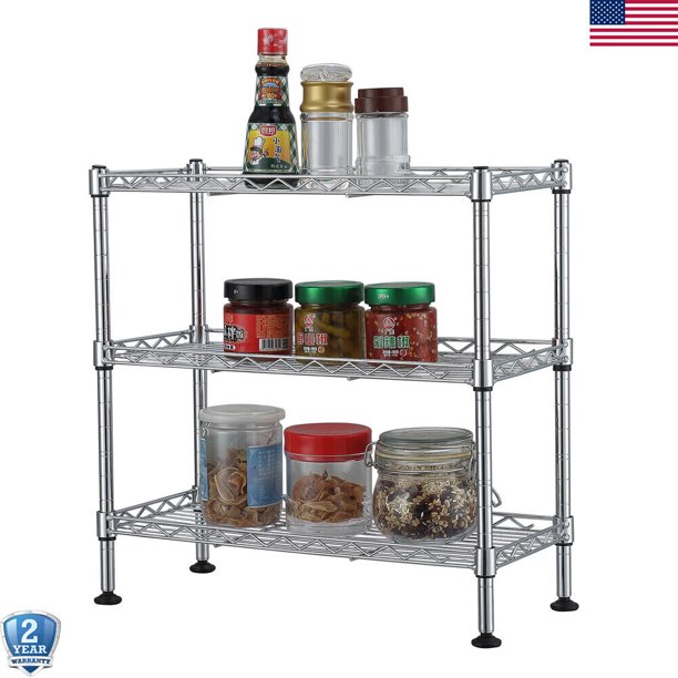 Hottest 3Tier Storage Tower, Narrow Shelving Display Unit, Open Glass