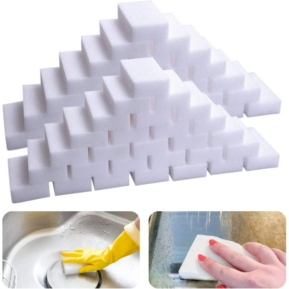 Hottest 50Pc Magic Sponge Eraser, Melamine Foam Spongen In Bulk, Not Easily Fall Apart, No Chemicals, Multifunctional Foam Cleaner,Sinks Oven Stove Dish Bathroom Shower Tile Wall Shoe Cleaner